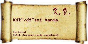 Körözsi Vanda névjegykártya